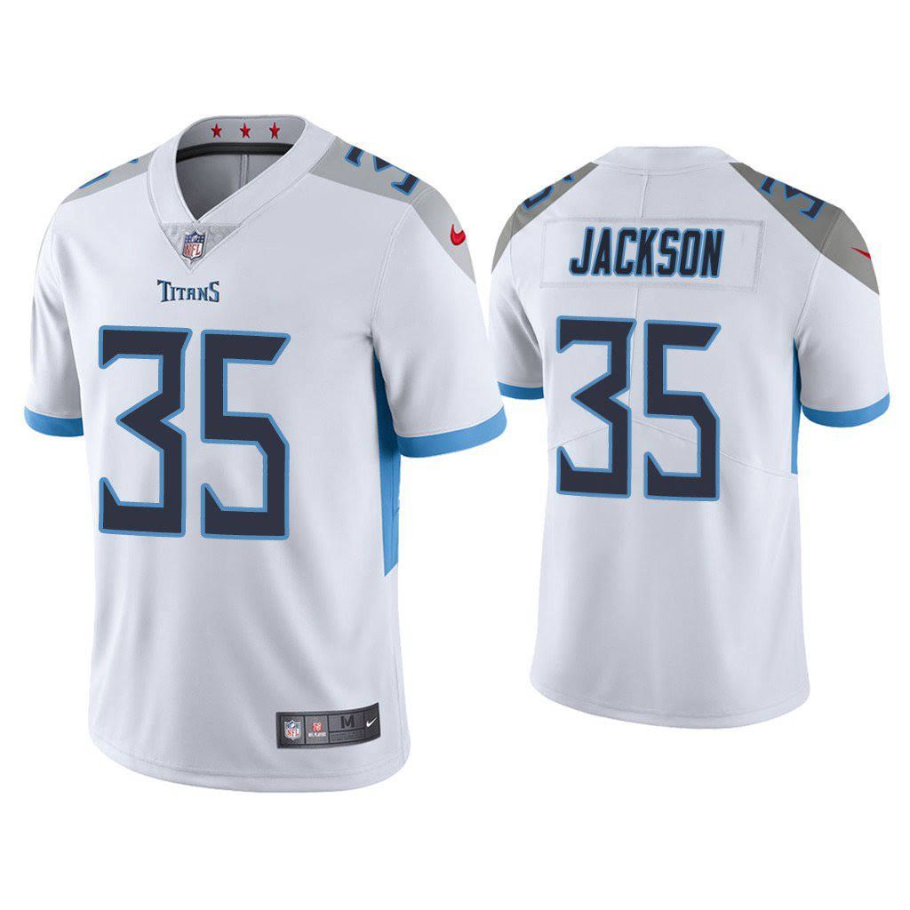 Men Tennessee Titans #35 Chris Jackson Nike White Vapor Limited NFL Jersey